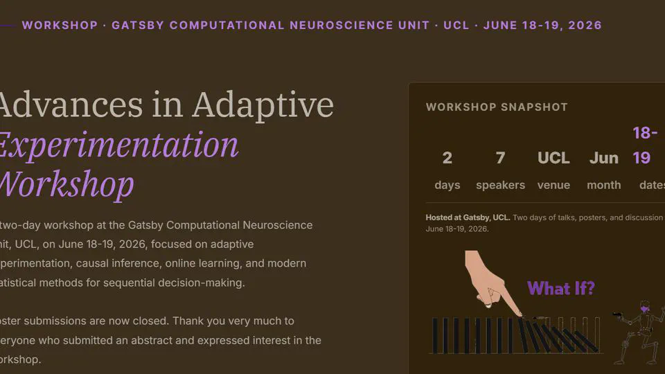 Presentation at the Advances in Adaptive Experimentation Workshop @ UCL